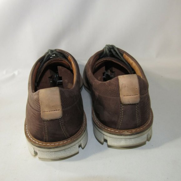 Ecco Size 11 M Brown Leather Oxfords Mens R4B19